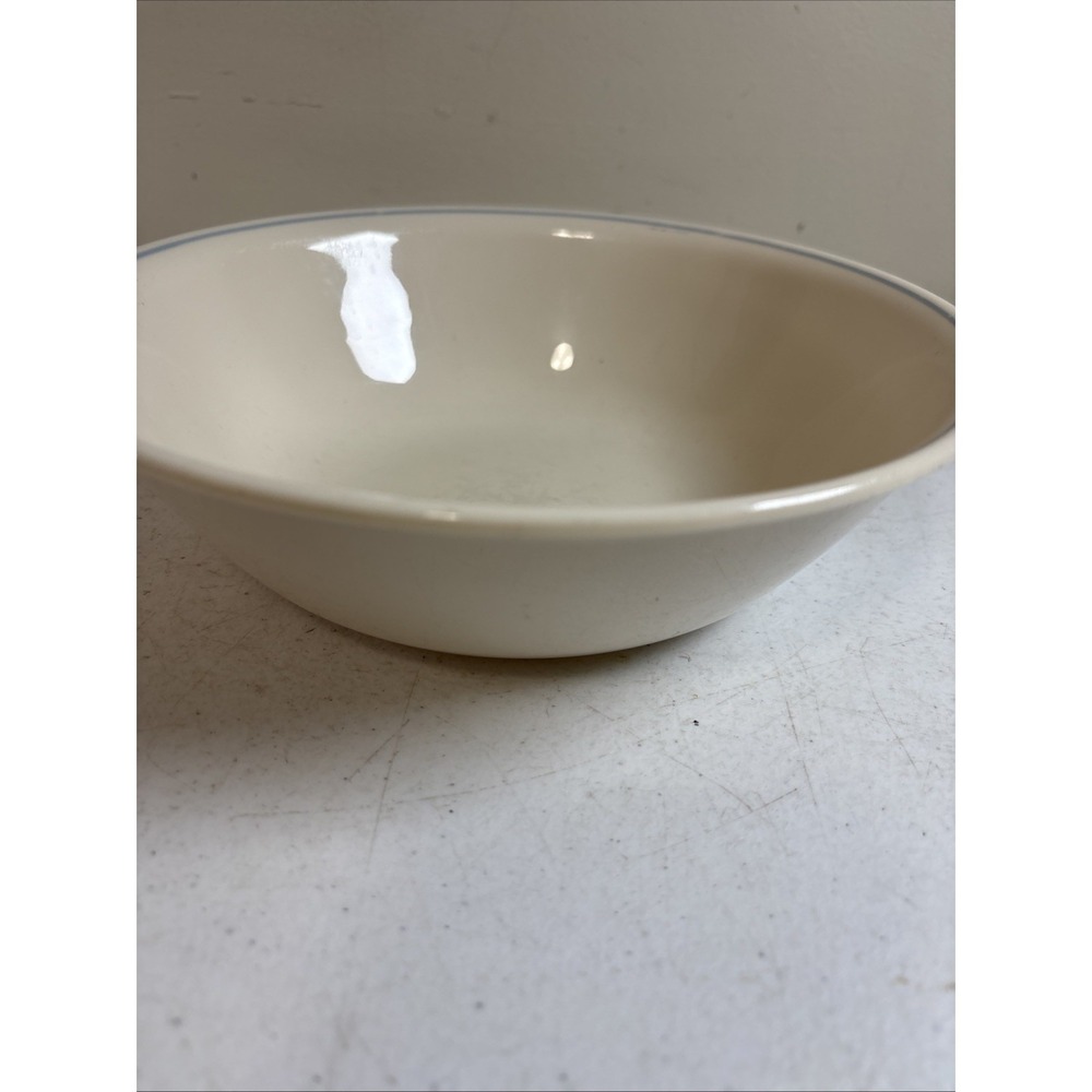 Corelle BLUE LILY Vegetable Serving Bowl 8.5" Single Blue Line Sandstone Beige - Picture 2 of 5